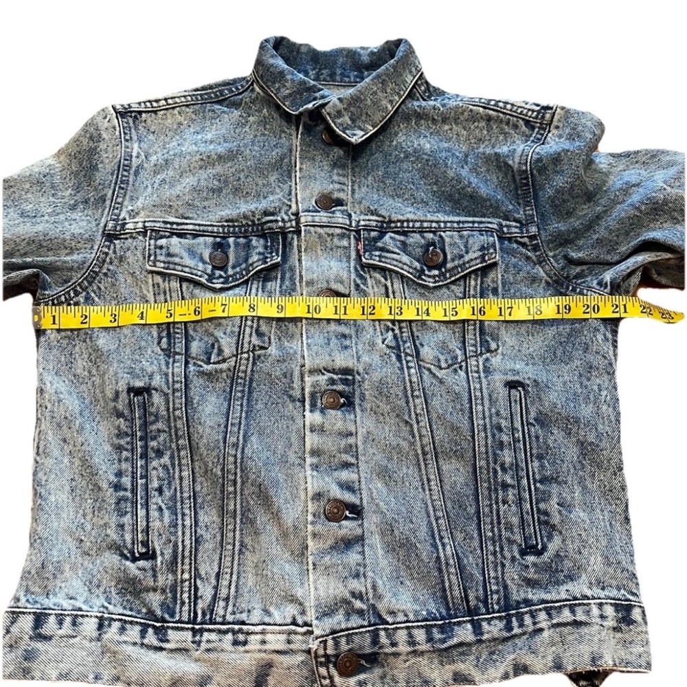 Vintage 80s Levis 70506 0214 Acid Wash Denim Trucker Jacket Men Size 42 USA Made - Picture 7 of 14